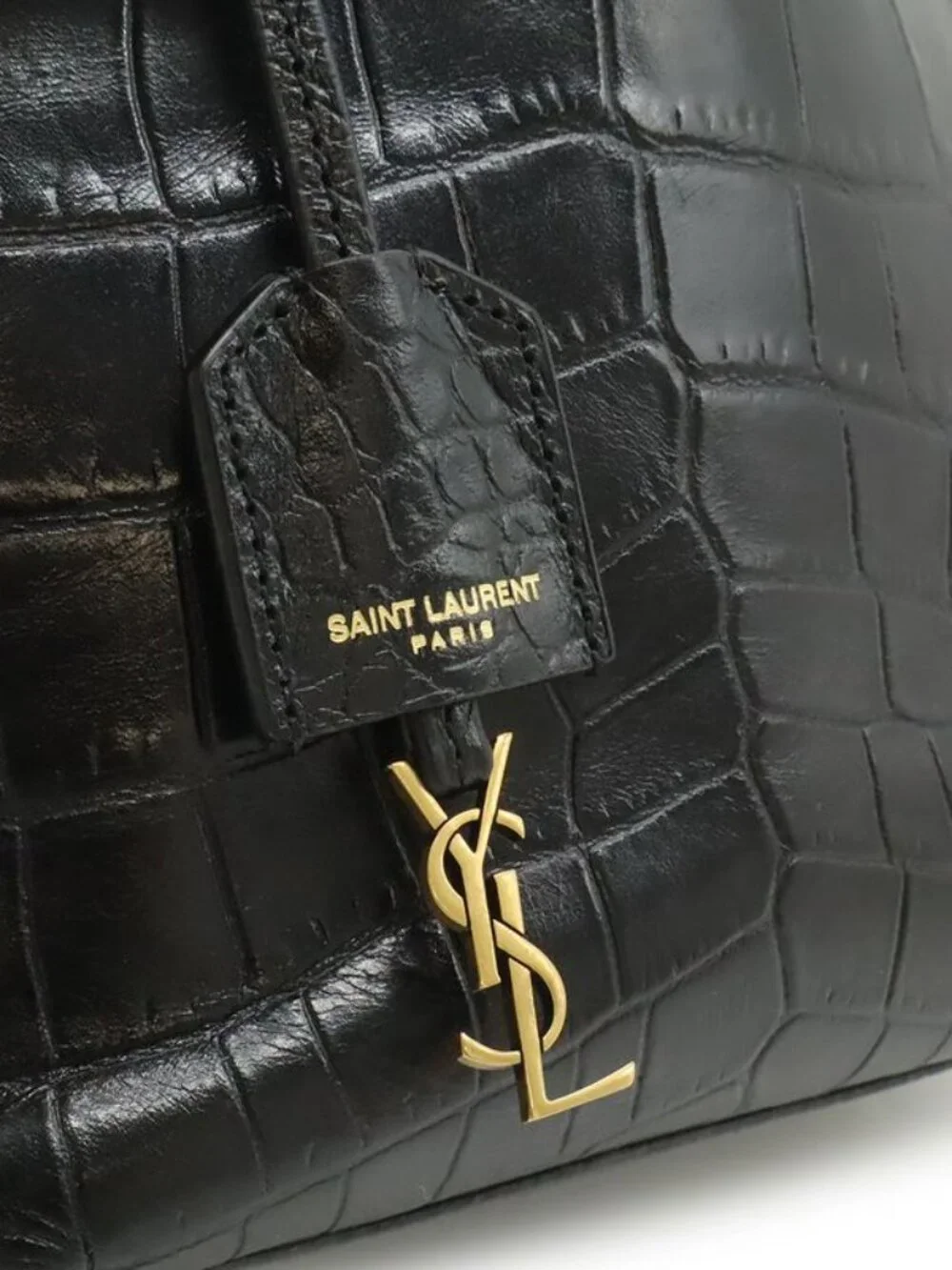 Saint Laurent Paris YSL Mini Toy Shopping 2-Way Shoulder Bag Croco - Picture 9 of 9